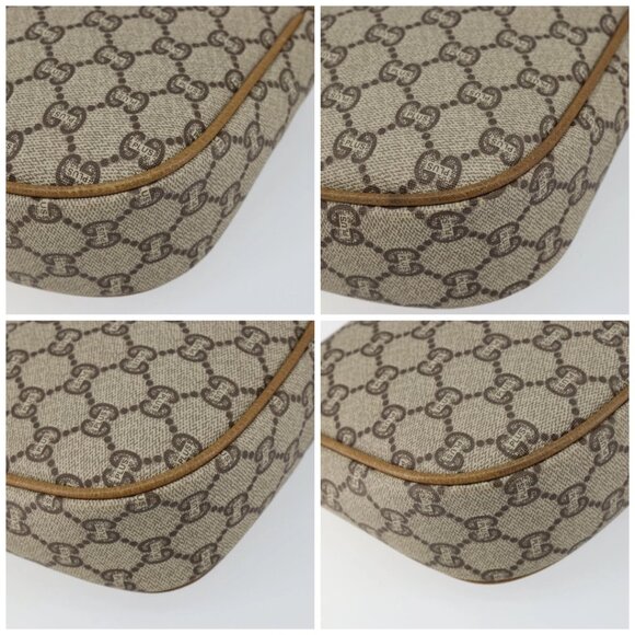 GUCCI GG PLUS Canvas Shoulder Bag PVC Leather Beige Auth th6401 - Picture 16 of 16
